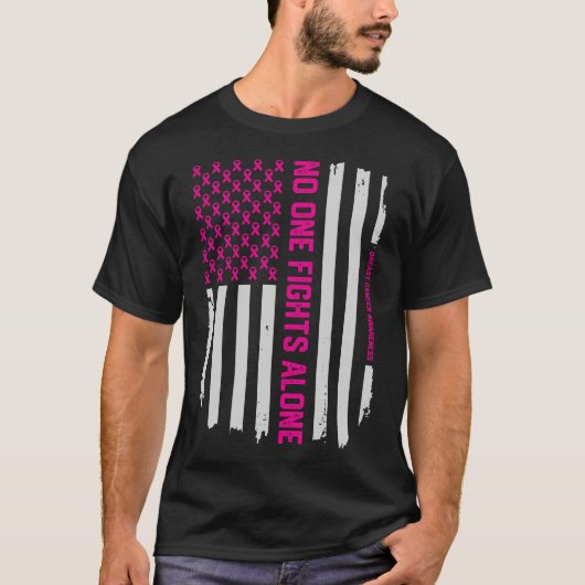 Patriotisches Flagge-Brustkrebs-Bewusstsein T-Shirt (Vorderseite)