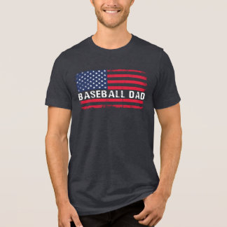 Patriotisches Flaggen-Baseball-Vater Tri-Blend Shirt