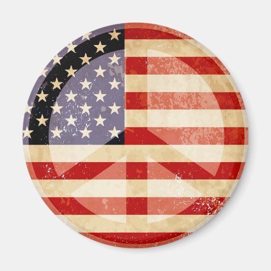 Patriotisches Flaggenfriedenszeichen Magnet (Vorne)