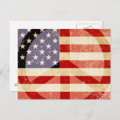 Patriotisches Flaggenfriedenszeichen Postkarte (Vorne/Hinten)