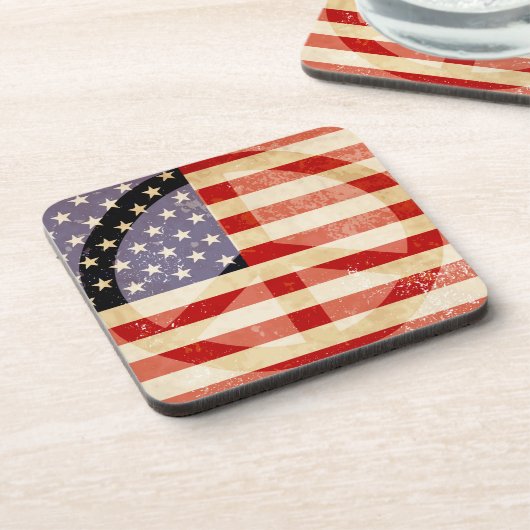 Patriotisches Flaggenfriedenszeichen Untersetzer (Linke Seite)