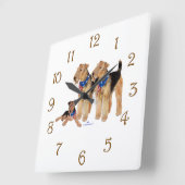 Patriotisches Flaggentrio Quadratische Wanduhr (Winkel)