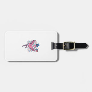 Patriotisches Flamingo-Feuerwerk Vektor Design_1 Gepäckanhänger