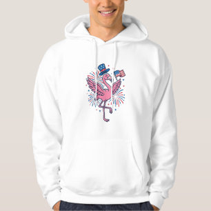 Patriotisches Flamingo-Feuerwerk Vektor Design_1 Hoodie