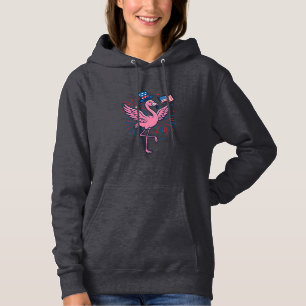 Patriotisches Flamingo-Feuerwerk Vektor Design_1 Hoodie