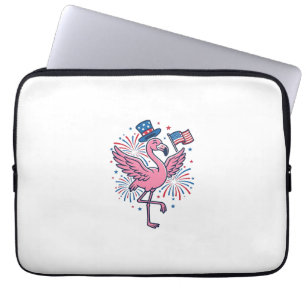 Patriotisches Flamingo-Feuerwerk Vektor-Design_1 Laptopschutzhülle