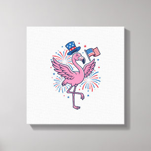 Patriotisches Flamingo-Feuerwerk Vektor-Design_1 Leinwanddruck