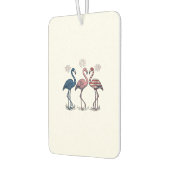 Patriotisches Flamingo-Trio Vintage-Stich-Design_1 Autolufterfrischer (Links)