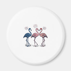Patriotisches Flamingo-Trio Vintage-Stich-Design_1 Magnet