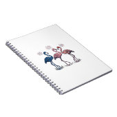 Patriotisches Flamingo-Trio Vintage-Stich-Design_1 Notizblock (Rechte Seite)