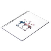 Patriotisches Flamingo-Trio Vintage-Stich-Design_1 Notizblock (Linke Seite)