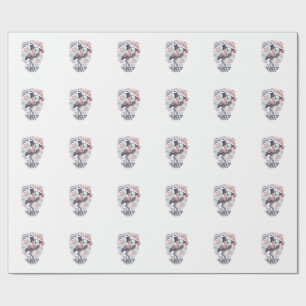 Patriotisches Flamingo Vintage-Stich-Shirt-Design_ Geschenkpapier