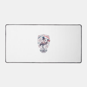 Patriotisches Flamingo Vintage-Stich-Shirt-Design_ Schreibtischunterlage