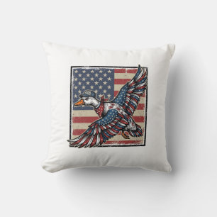 Patriotisches Fliegendes-Ente-Vintage-Stich-Shirt  Kissen