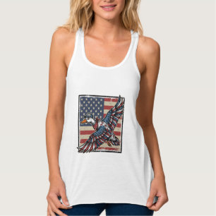 Patriotisches Fliegendes-Ente-Vintage-Stickerei-Sh Tank Top