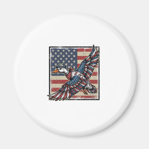 Patriotisches fliegendes Enten-Vintage-Stickerei-S Magnet