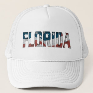 Patriotisches Florida auf amerikanischer Flagge - Truckerkappe