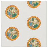 Patriotisches Florida-State-Siegel-Polka-Dots-Must Stoff (Nahaufnahme)