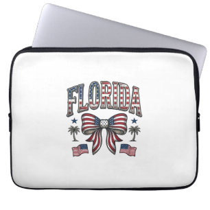 Patriotisches Florida Vintage-Schleife Fourth of J Laptopschutzhülle