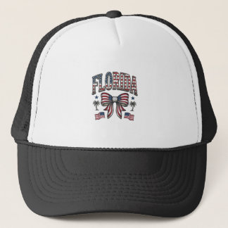 Patriotisches Florida Vintage-Schleife Fourth of J Truckerkappe