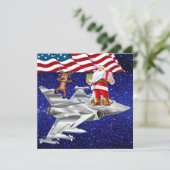 Patriotisches Flugzeug Einladung (Stehend Vorderseite)