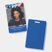 Patriotisches Foto Anpassbares Abzeichen Ausweis (Vorder- & Rückseite)