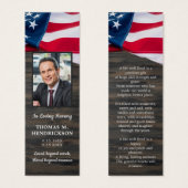 Patriotisches Foto Beerdigung Lesezeichen (Vorne & Hinten)