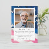 Patriotisches Foto der US-Fahne Beerdigung Memoria Dankeskarte (Stehend Vorderseite)