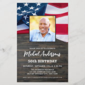 Patriotisches Foto US-Flagge Einladung zum Geburts (Vorderseite)