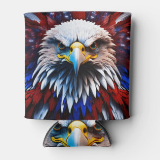 Patriotisches Fraktal Eagles T-Shirt Dosenkühler