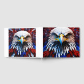 Patriotisches Fraktal Eagles T-Shirt Gästebuch (Voll)
