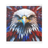 Patriotisches Fraktal Eagles T-Shirt Notizblock (Vorderseite)
