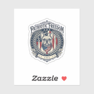 Patriotisches Französische Bulldogge Vektorgrafik  Aufkleber