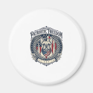 Patriotisches Französische Bulldogge Vektorgrafik Magnet