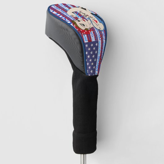 Patriotisches Frauen-Flagge-Golf Golf Headcover (angewinkelt)