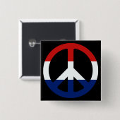 Patriotisches Friedenssymbol Button (Vorne & Hinten)