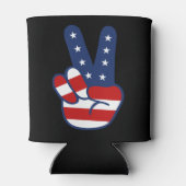 Patriotisches Friedenszeichen am 4. Juli Dosenkühler (Rückseite)