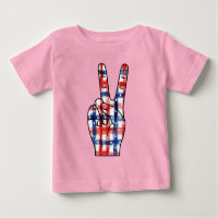 Patriotisches Friedenszeichen Hand Abstraktes US-F