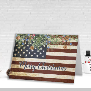 Patriotisches Frohe Weihnachten Vintage Amerikanis