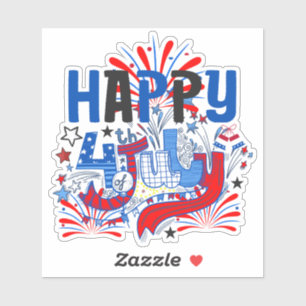 Patriotisches Frohes 4. Juli Feierdesign Aufkleber