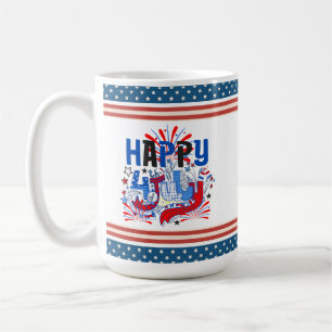 Patriotisches Frohes 4. Juli Feierdesign Kaffeetasse