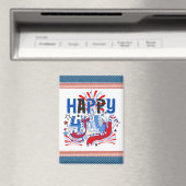 Patriotisches Frohes 4. Juli Feierdesign Magnet (In Situ (Geschirrspüler))
