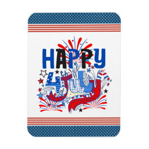 Patriotisches Frohes 4. Juli Feierdesign Magnet