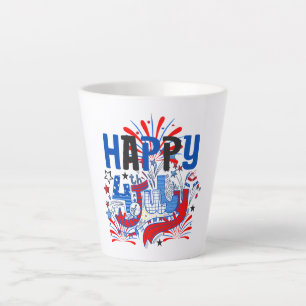 Patriotisches Frohes 4. Juli Feierdesign Milchtasse