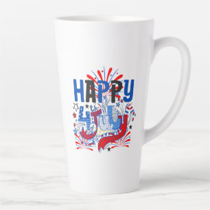 Patriotisches Frohes 4. Juli Feierdesign Milchtasse