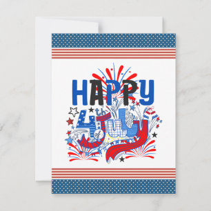 Patriotisches Frohes 4. Juli Feierdesign RSVP Karte