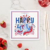 Patriotisches Frohes 4. Juli Feierdesign Serviette (Beispiel)