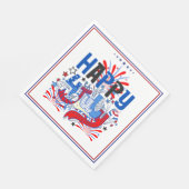 Patriotisches Frohes 4. Juli Feierdesign Serviette (Ecke)