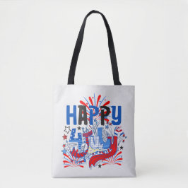 Patriotisches Frohes 4. Juli Feierdesign Tasche