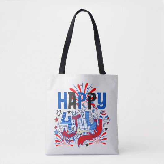 Patriotisches Frohes 4. Juli Feierdesign Tasche (Vorderseite)